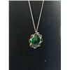 Image 2 : Malachite Stone Pendant with Chain Necklace & Green Stne Brooch