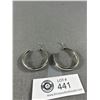 Image 2 : Pair of Large Sterling Silver Hoop Earrings. Recently Polished