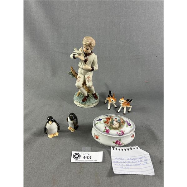 A Vintage Trinket Box + Animal Figurines