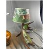 Image 2 : A Vintage Hand Painted Moose Antler Lamp and shade + Other Lamp