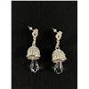 Image 1 : Vintage Rhinestone & Crystal Glass Bells Dangle Earrings