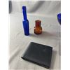 Image 2 : Nice Collectible Lot of Home Décor. Cobalt Blue Bowl, Bottles, and Wallets. Etc