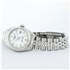Image 5 : Rolex Ladies Stainless Steel White Dial White Gold Fluted Bezel Wristwatch