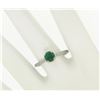 Image 9 : Vintage Platinum Etched Petite QUALITY .51 ctw Emerald Solitaire Ring Engagement