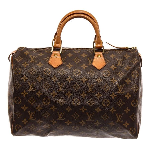 Louis Vuitton Brown Monogram Canvas Speedy 35 Satchel Bag