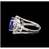 Image 3 : 14KT White Gold 4.55 ctw Tanzanite and Diamond Ring