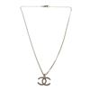 Image 2 : Chanel Silver CC Logo Rhinestone Necklace