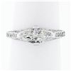 Image 2 : NEW Unique 18k White Gold 1.5 ctw GIA Marquise Cut Solitaire & Round Diamond Rin