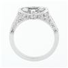 Image 9 : NEW Unique 18k White Gold 1.5 ctw GIA Marquise Cut Solitaire & Round Diamond Rin