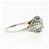 Image 6 : Antique 18k Gold .71 ctw GIA Old Transitional Cut Diamond Filigree Engagement Ri