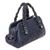 Image 3 : Chanel Navy Blue Lambskin Lady Braid Bowler Purse Shoulder Bag