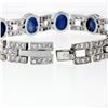 Image 4 : Platinum 43.57 ctw Burma No Heat Cabochon Star Sapphire & Diamond Tennis Bracele
