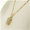 Image 5 : 14k Yellow Gold Large 17x10.5mm 5 ctw Oval Opal Solitaire Pendant w/ Vintage Cha