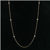 Image 2 : 14K Yellow Gold .12 ctw 6 Bezel Station Round Diamond by the Yard Chain Necklace