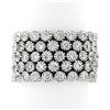 Image 1 : Wide 18K White Gold 2.72 ctw Diamond Flexible Milgrain Honeycomb Cluster Band Ri