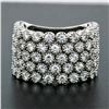 Image 2 : Wide 18K White Gold 2.72 ctw Diamond Flexible Milgrain Honeycomb Cluster Band Ri