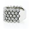 Image 6 : Wide 18K White Gold 2.72 ctw Diamond Flexible Milgrain Honeycomb Cluster Band Ri