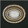 Image 2 : Antique Victorian 18k Gold Pearl & Black Enamel Oval Mourning Brooch Pin Pendant