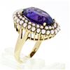 Image 8 : Vintage 14k Yellow Gold 7.13 ctw Oval Amethyst Solitaire & Pearl Halo Cluster Ri