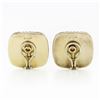 Image 2 : Vintage TRIANON 14k Two Tone Gold Rock Crystal & Diamond Domed Cushion Earrings