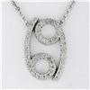 Image 4 : NEW 16" 14k White Gold 0.48 ctw Pave Round Diamond Zodiac Cancer Pendant Necklac