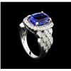 Image 4 : 14KT White Gold 4.23 ctw Tanzanite and Diamond Ring