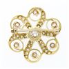Image 3 : Antique Victorian 18k Gold 1.97 ctw Old European Diamond Swirl Flower Pin Brooch