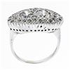 Image 8 : Antique Art Deco 14K White Gold 1.45 ctw 2 Old European Diamond Pave Cluster Rin