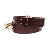 Image 1 : Chanel Dark Brown Gold Leather Pearl Belt