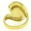 Image 5 : Large 18k Yellow Gold 10.6mm Round White Pearl Solitaire & Diamond Cocktail Ring