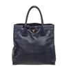Image 1 : Prada Navy Leather Tote Bag