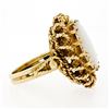 Image 4 : Vintage 14k Yellow Gold Cabochon Oval Opal Solitaire Twisted Wire Cocktail Ring