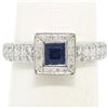 Image 3 : New Platinum Sapphire and Diamond Engagement Ring