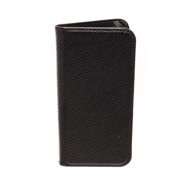 Louis Vuitton Black Taiga Leather Iphone XS Folio Cover