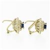 Image 4 : Estate 18k Yellow Gold 2.70 ctw Oval Sapphire Diamond Double Tiered Halo Earring