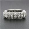 Image 2 : Vintage Platinum 1.30 ctw Diamond Domed Open Work & Milgrain Eternity Band Ring