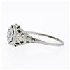 Image 6 : Antique Art Deco 18k Gold 0.26 ctw European Diamond Solitaire Etched Filigree Ri