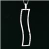 Image 5 : Yukiko 18k White Gold Wavy 0.12 ctw Round Diamond Pendant Necklace w/ Box Chain