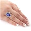 Image 5 : 3.49 ctw Tanzanite and 1.35 ctw Diamond 14K White Gold Ring
