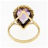 Image 6 : Handmade Vintage 14K Yellow Gold 5.50 ctw Pear Amethyst Ring w/ Twisted Wire Fra