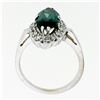 Image 8 : Vintage 14K White Gold 2.72 ctw Marquise Cut Green Tourmaline & Diamond Halo Rin
