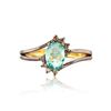 Image 1 : 0.50 ctw Aquamarine and 0.12 ctw Diamond Silver Ring