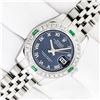 Image 2 : Rolex Quickset Sapphire Blue Roman Emerald & Diamond Datejust Wristwatch