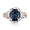 Image 2 : 3.19 ctw Blue Sapphire and 0.60 ctw Diamond Platinum Ring (GIA CERTIFIED)