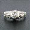 Image 2 : Antique Art Deco Engraved 18k White Gold 0.32 ctw Mine Cut Diamond Solitaire Rin