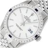 Image 9 : Rolex Mens Stainless Steel Silver Index Diamond & Sapphire 36MM Datejust Wristwa