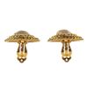 Image 2 : Chanel Gold CC Pearl Braided Disc Earrings