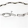 Image 4 : 14K White Gold Wavy Link & .88 ctw Round Brilliant Diamond Station Tennis Bracel