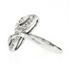 Image 6 : Vintage 14k White Gold 0.84 ctw Round Baguette Cut Diamond Pear Leaf Bypass Ring