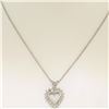Image 4 : 14k White Gold 0.40 ctw Round Brilliant Diamond Open Heart Pendant 16" Bead Chai